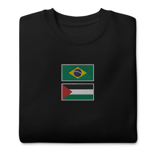 Brazil x Palestine Embroidered Unisex Sweatshirt