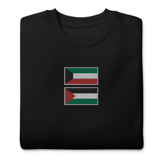 Kuwait x Palestine Embroidered Unisex Sweatshirt