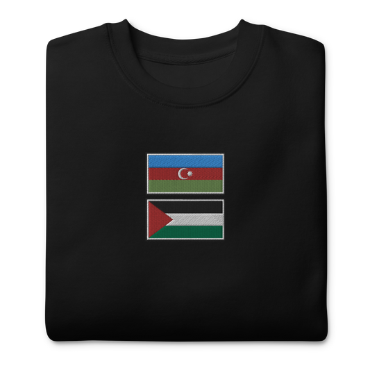 Azerbaijan x Palestine Embroidered Unisex Sweatshirt