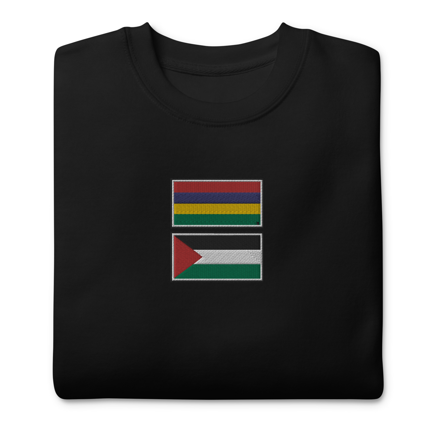 Mauritius x Palestine Embroidered Unisex Sweatshirt