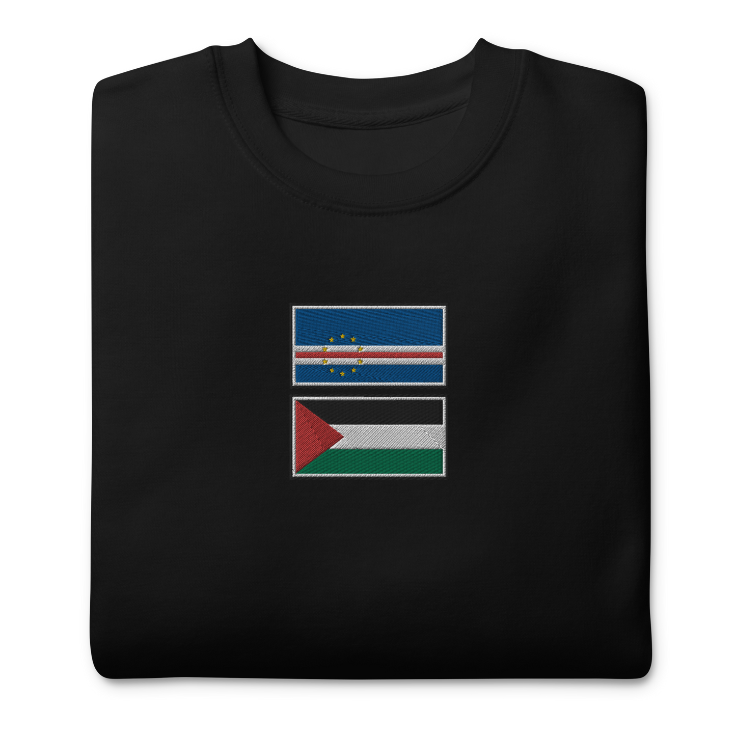 Cape Verde x Palestine Embroidered Unisex Sweatshirt