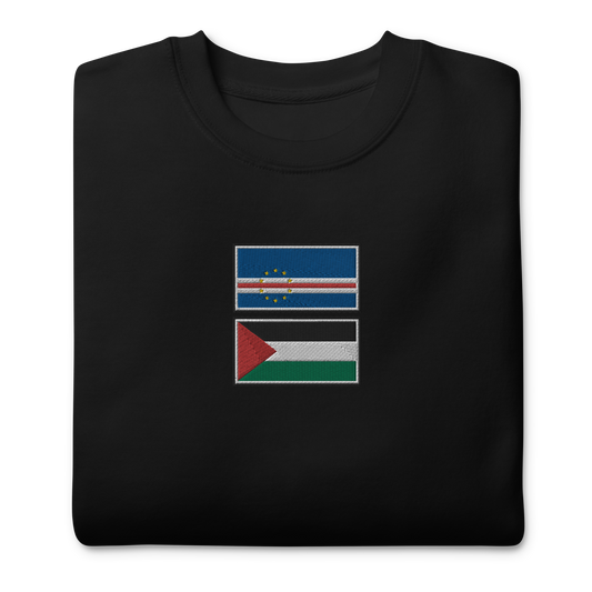 Cape Verde x Palestine Embroidered Unisex Sweatshirt