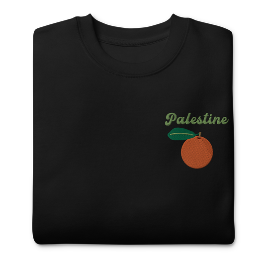 Palestine Orange Embroidered Unisex Sweatshirt