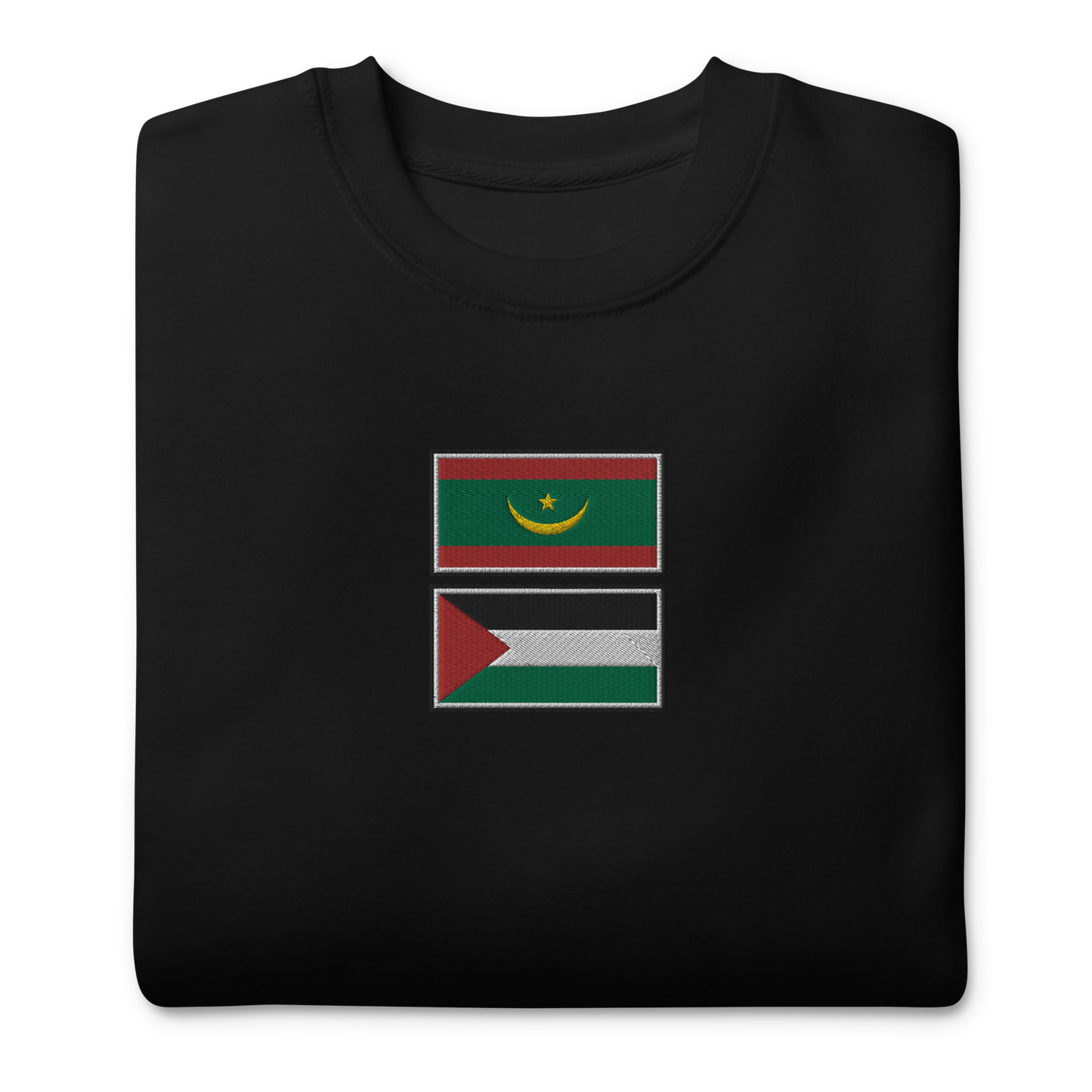 Mauritania x Palestine Embroidered Unisex Sweatshirt