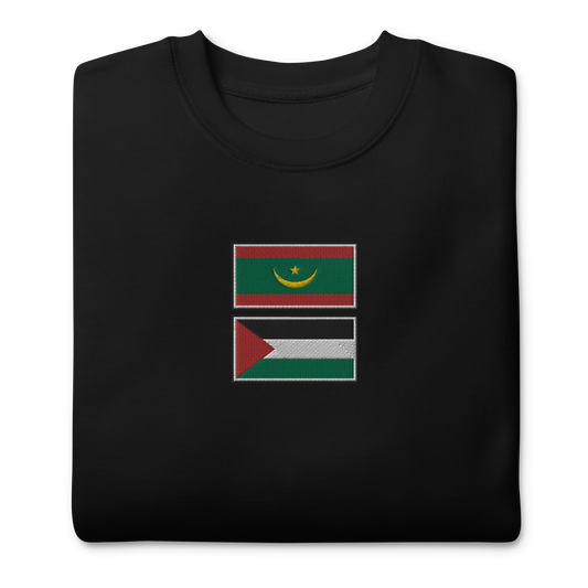 Mauritania x Palestine Embroidered Unisex Sweatshirt