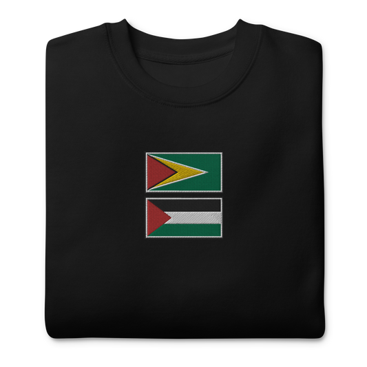 Guyana x Palestine Embroidered Unisex Sweatshirt