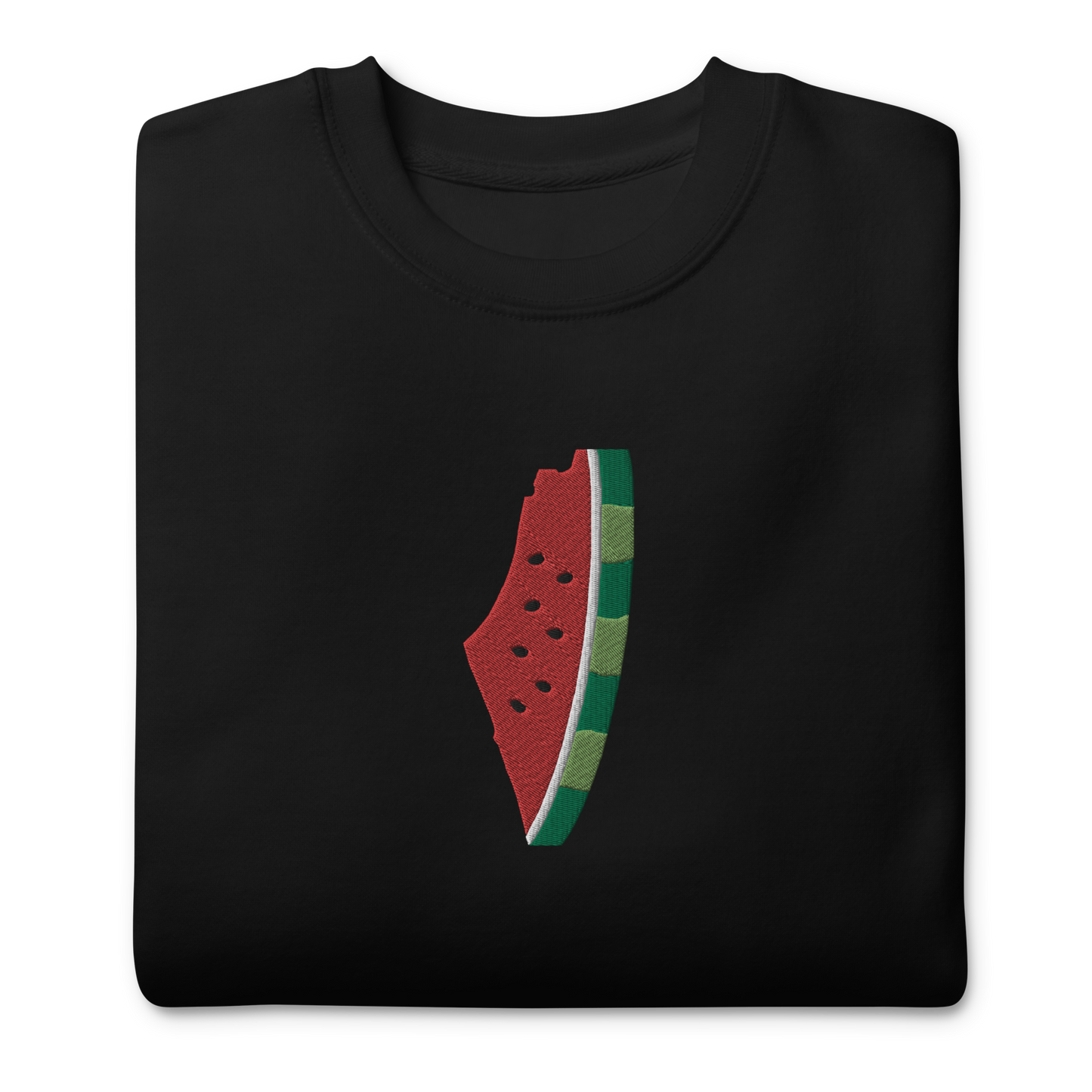 Palestine Watermelon Map Embroidered Unisex Sweatshirt