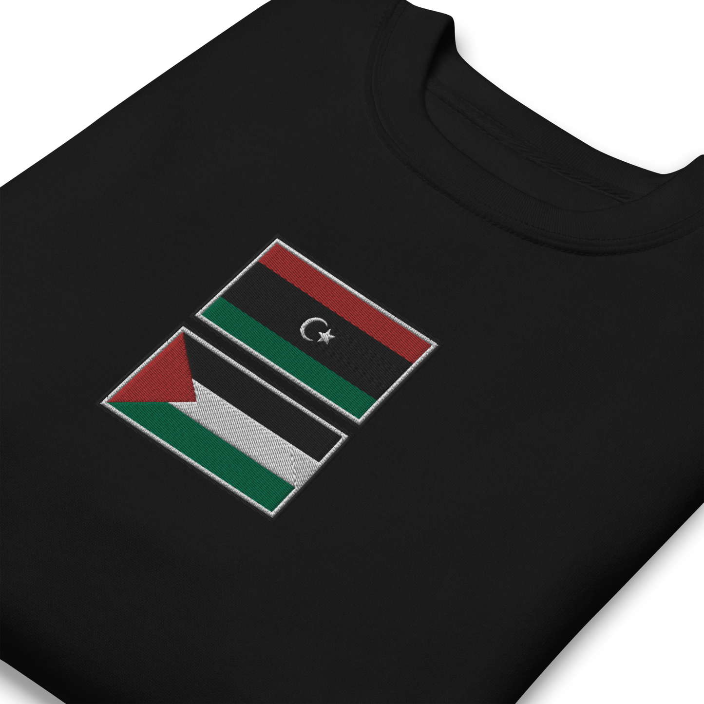 Libya x Palestine Embroidered Unisex Sweatshirt