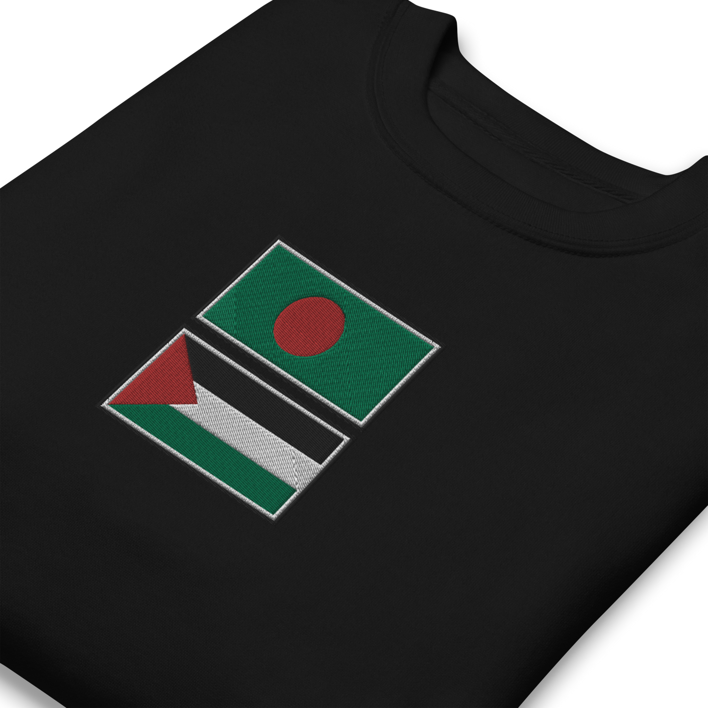 Bangladesh x Palestine Embroidered Unisex Sweatshirt