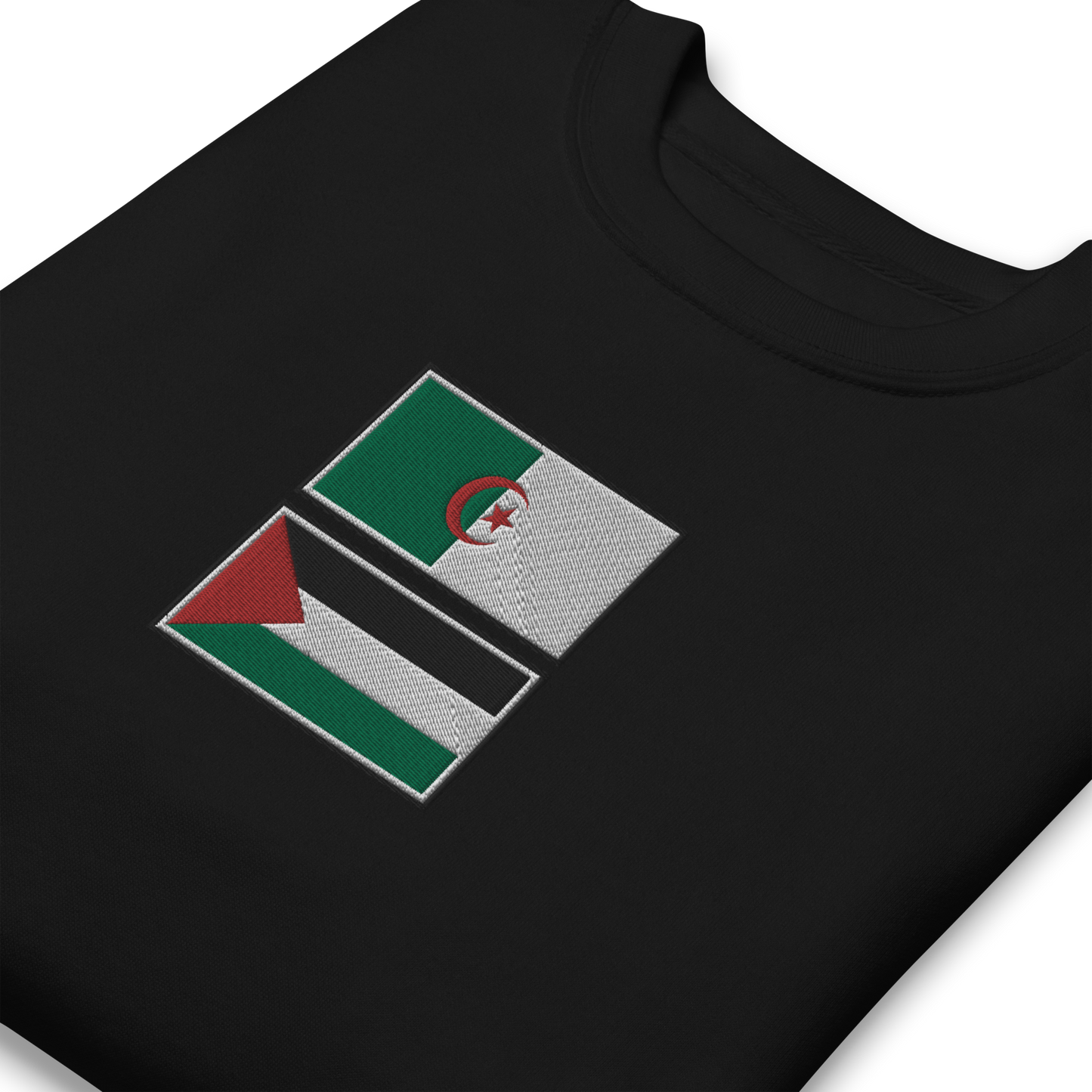 Algeria x Palestine Embroidered Unisex Sweatshirt