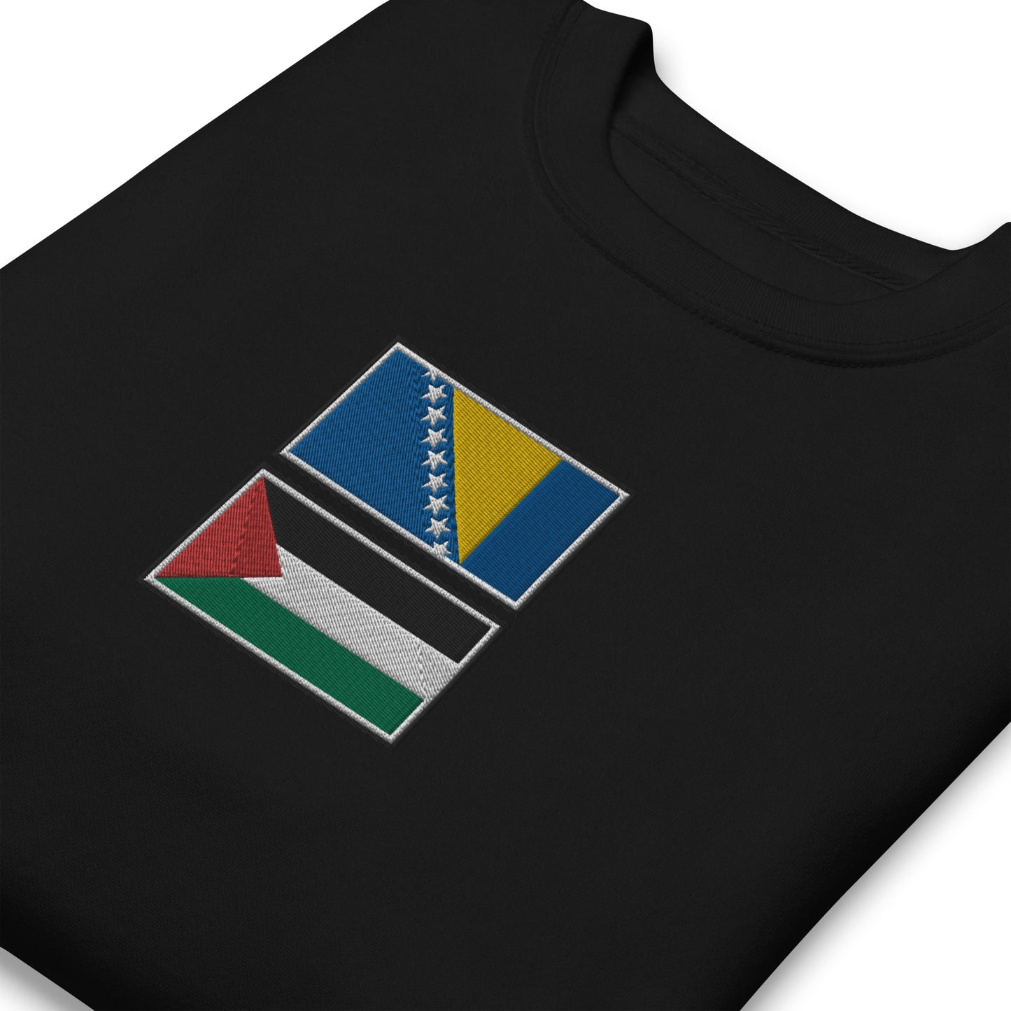 Bosnia x Palestine Embroidered Unisex Sweatshirt