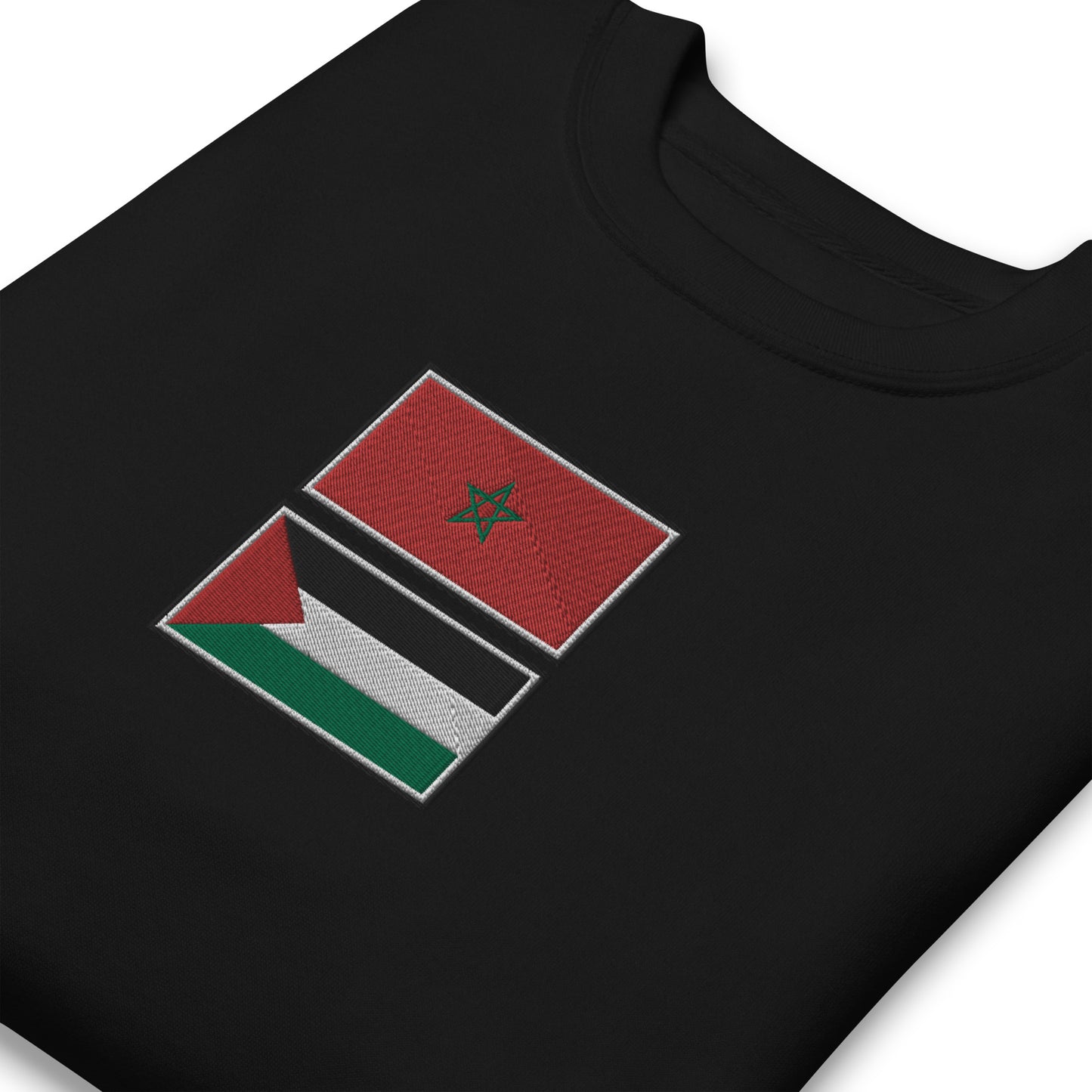 Morocco x Palestine Embroidered Unisex Sweatshirt