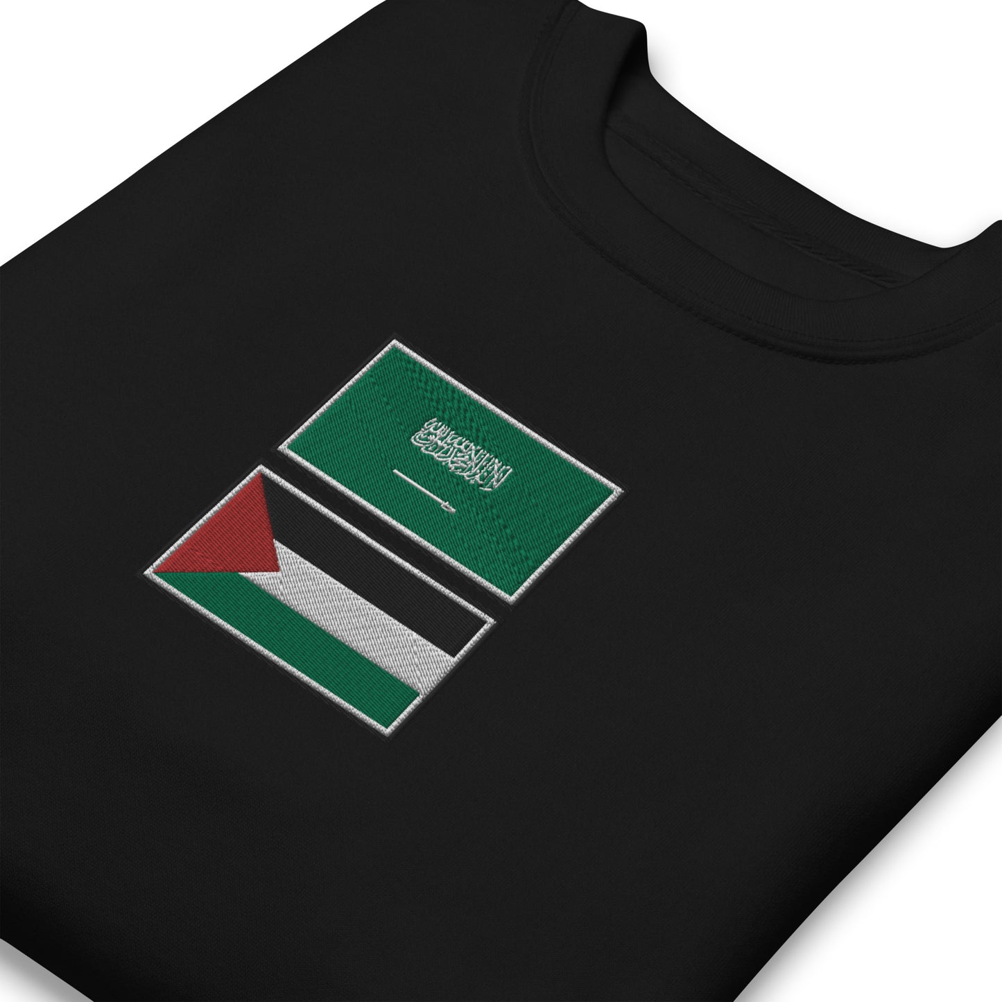 Saudi x Palestine Embroidered Unisex Sweatshirt