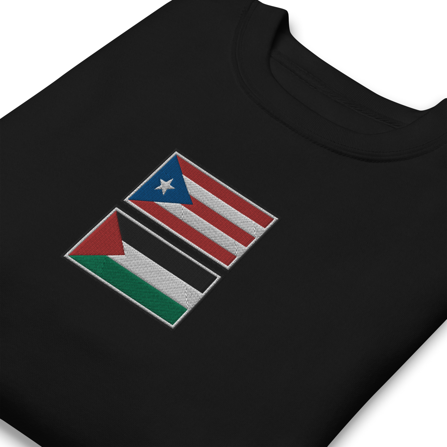 Puerto Rico x Palestine Embroidered Unisex Sweatshirt