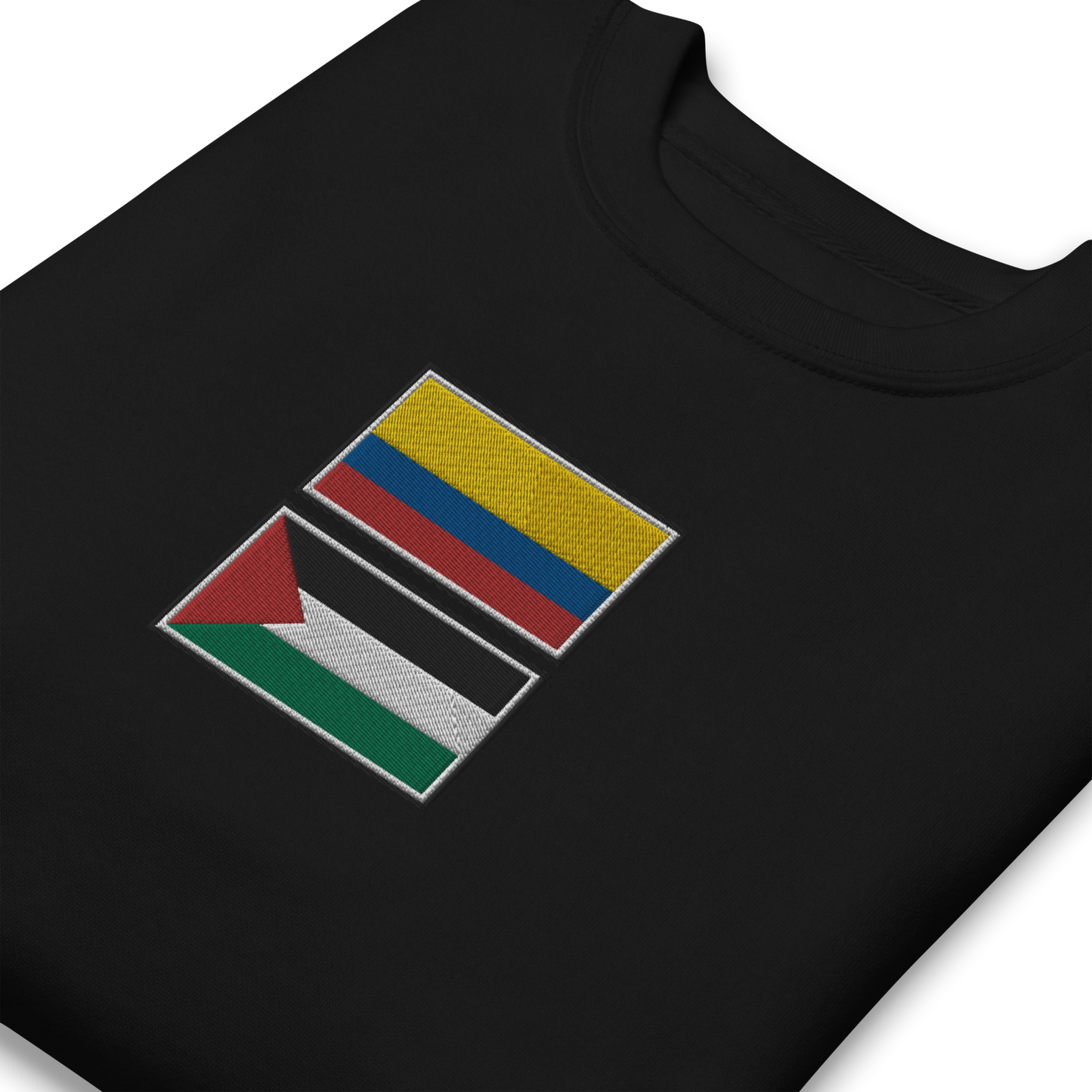 Colombia x Palestine Embroidered Unisex Sweatshirt