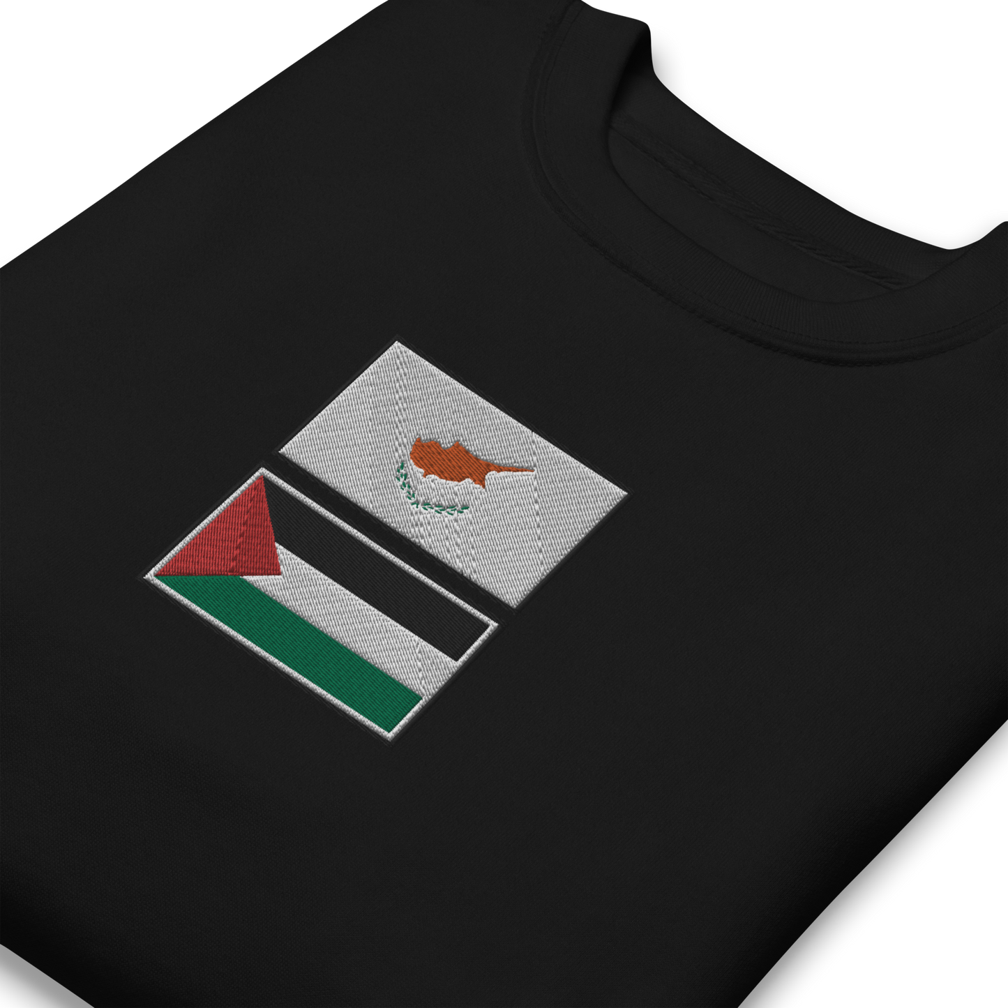 Cyprus x Palestine Embroidered Unisex Sweatshirt