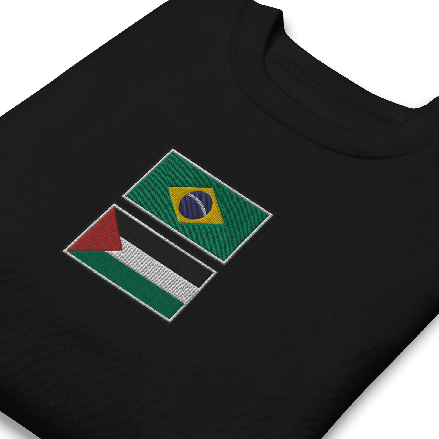 Brazil x Palestine Embroidered Unisex Sweatshirt