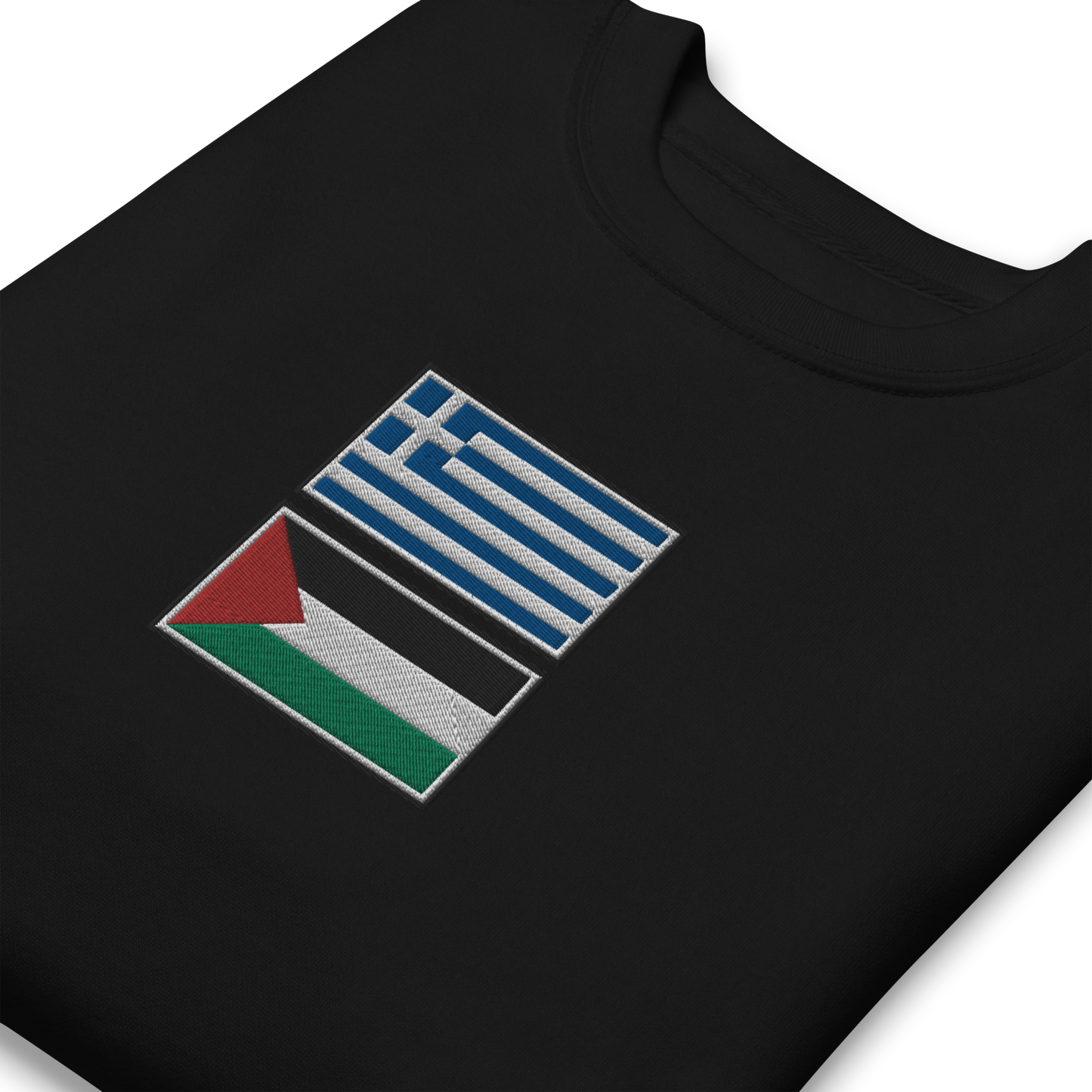 Greece x Palestine Embroidered Unisex Sweatshirt