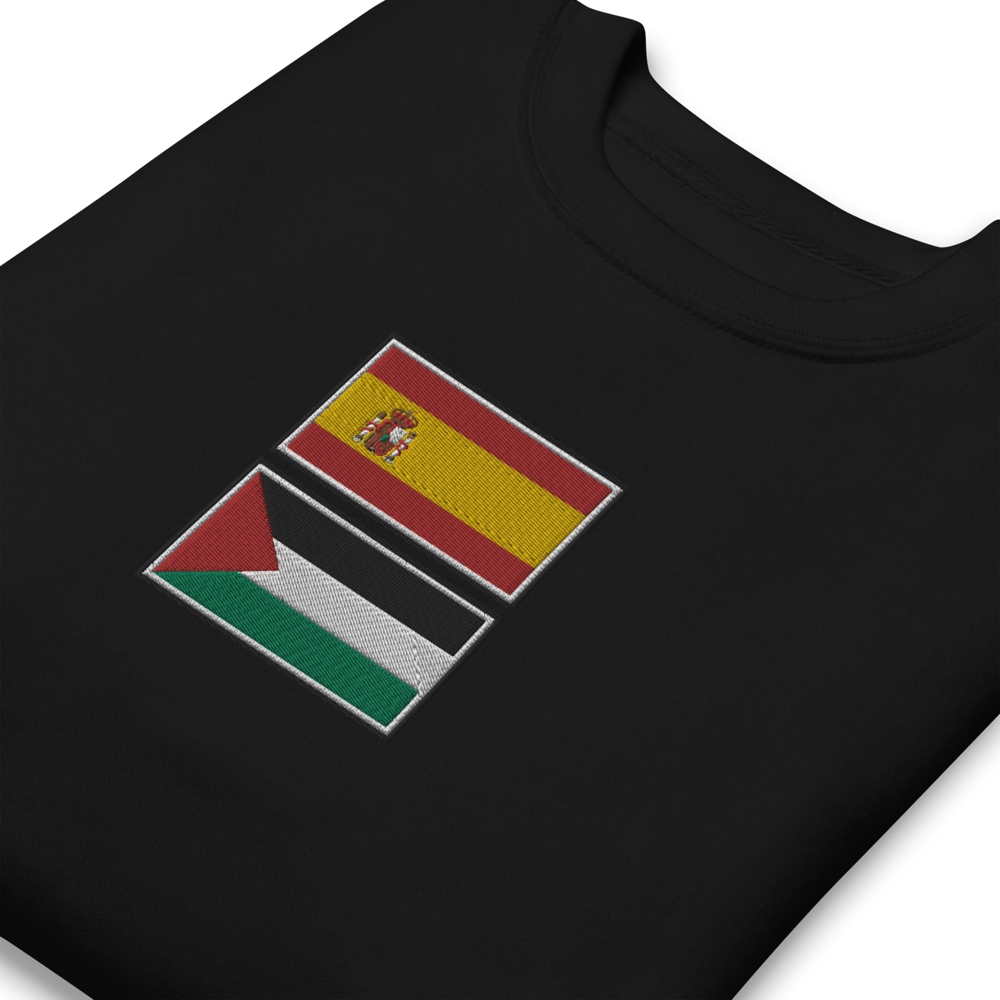 Spain x Palestine Embroidered Unisex Sweatshirt