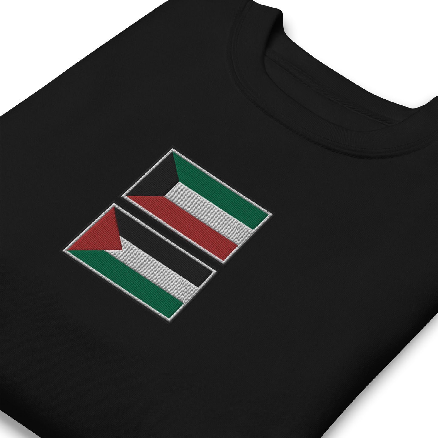 Kuwait x Palestine Embroidered Unisex Sweatshirt