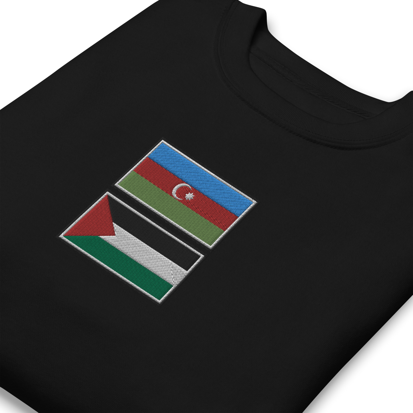 Azerbaijan x Palestine Embroidered Unisex Sweatshirt