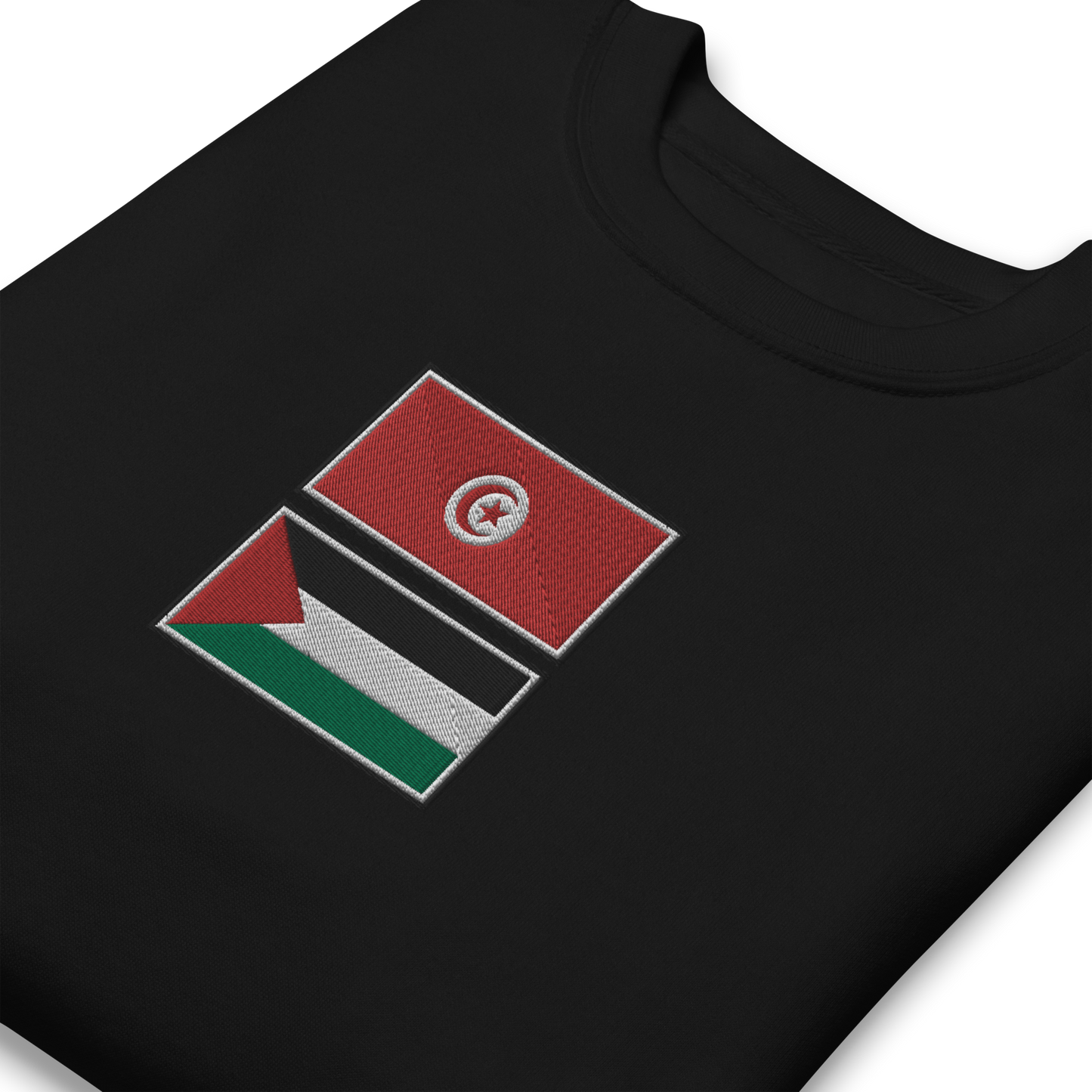 Tunisia x Palestine Embroidered Unisex Sweatshirt