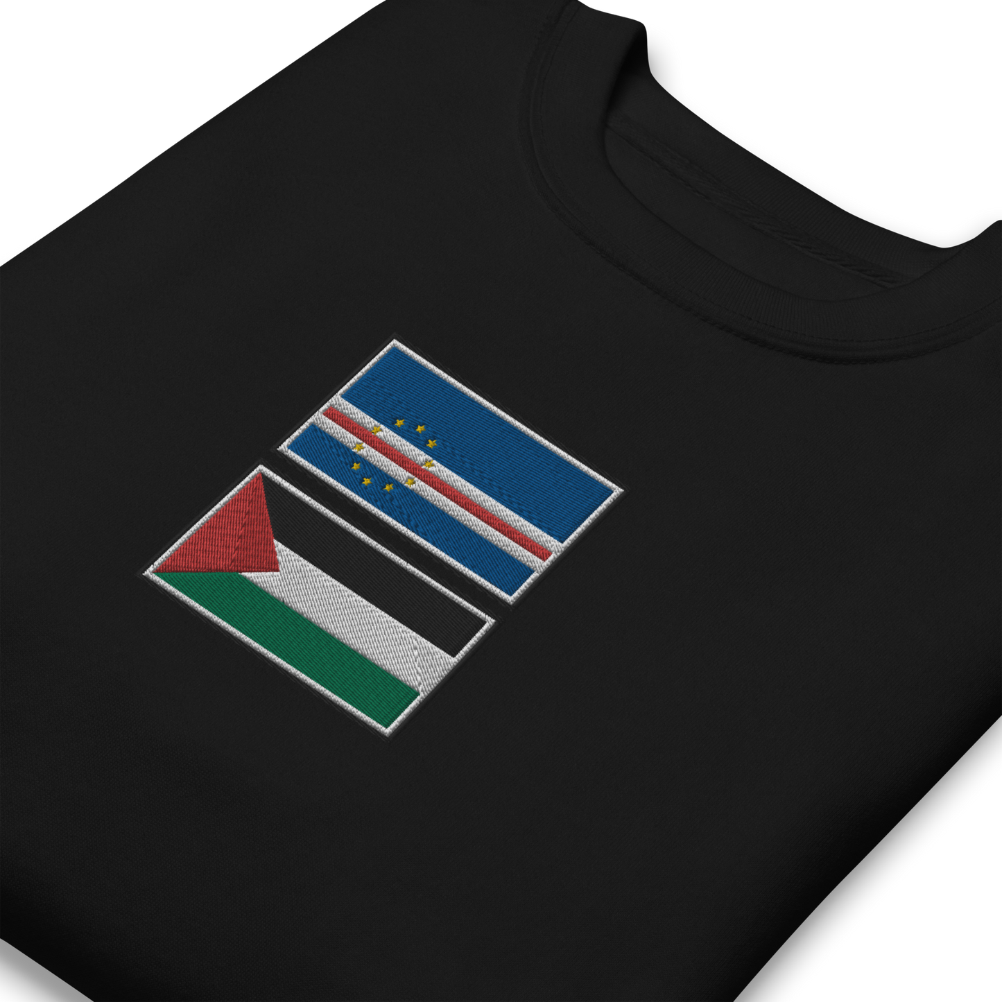 Cape Verde x Palestine Embroidered Unisex Sweatshirt