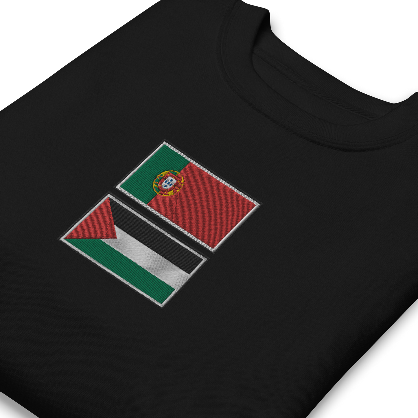 Portugal x Palestine Embroidered Unisex Sweatshirt