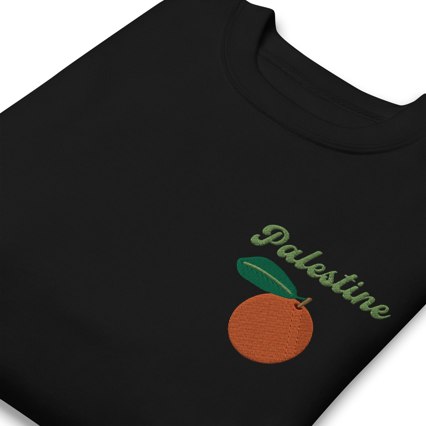 Palestine Orange Embroidered Unisex Sweatshirt