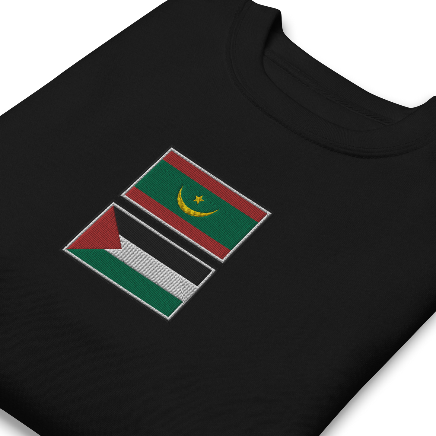 Mauritania x Palestine Embroidered Unisex Sweatshirt