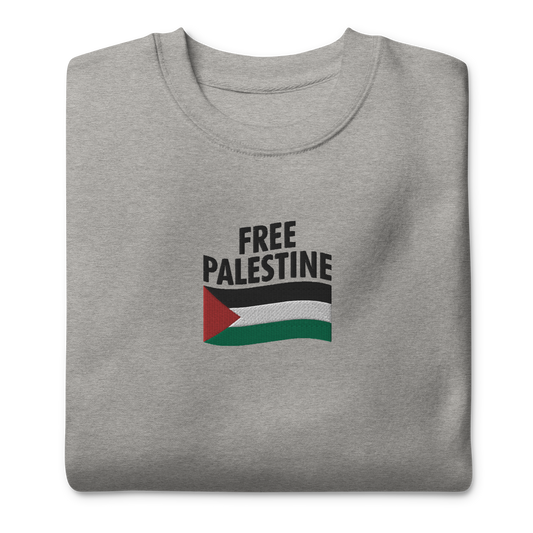 Free Palestine Flag Embroidered Unisex Sweatshirt