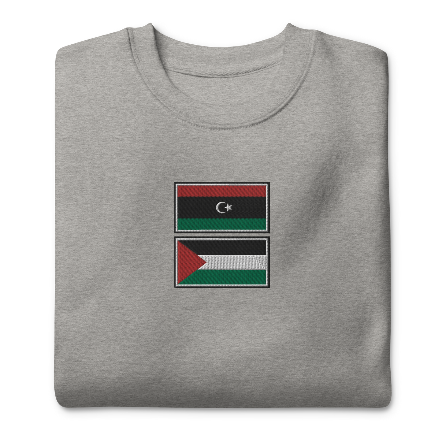 Libya x Palestine Embroidered Unisex Sweatshirt