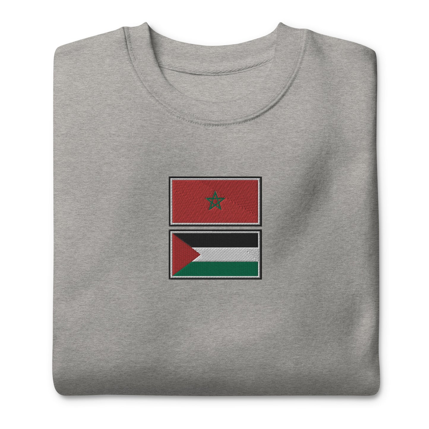 Morocco x Palestine Embroidered Unisex Sweatshirt