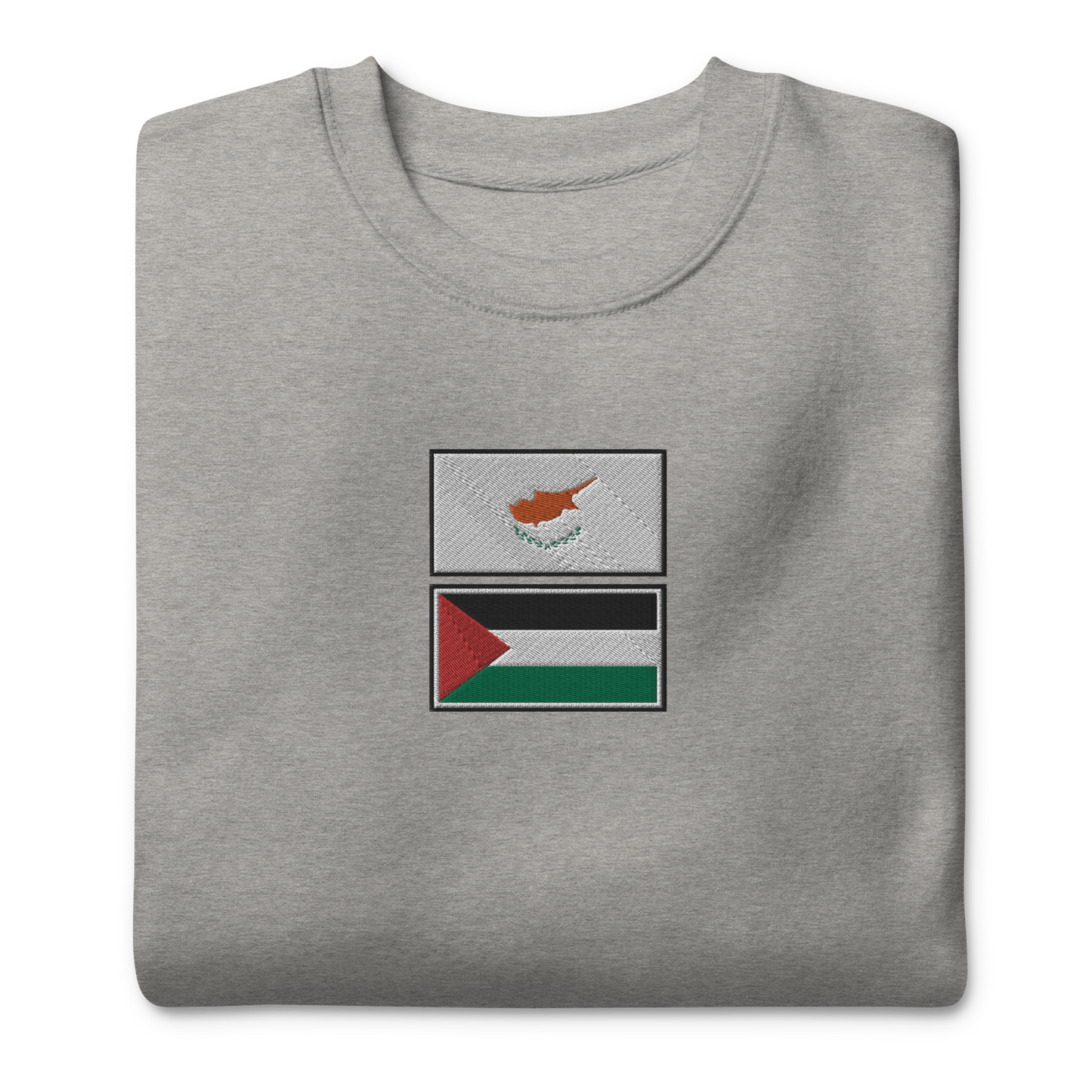 Cyprus x Palestine Embroidered Unisex Sweatshirt