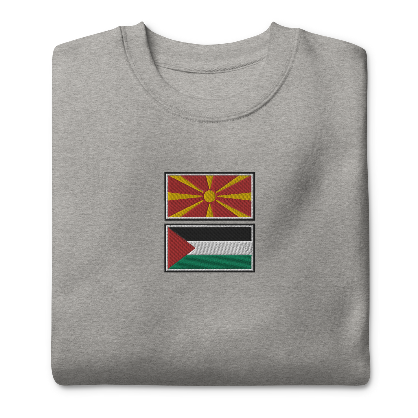 North Macedonia x Palestine Embroidered Unisex Sweatshirt