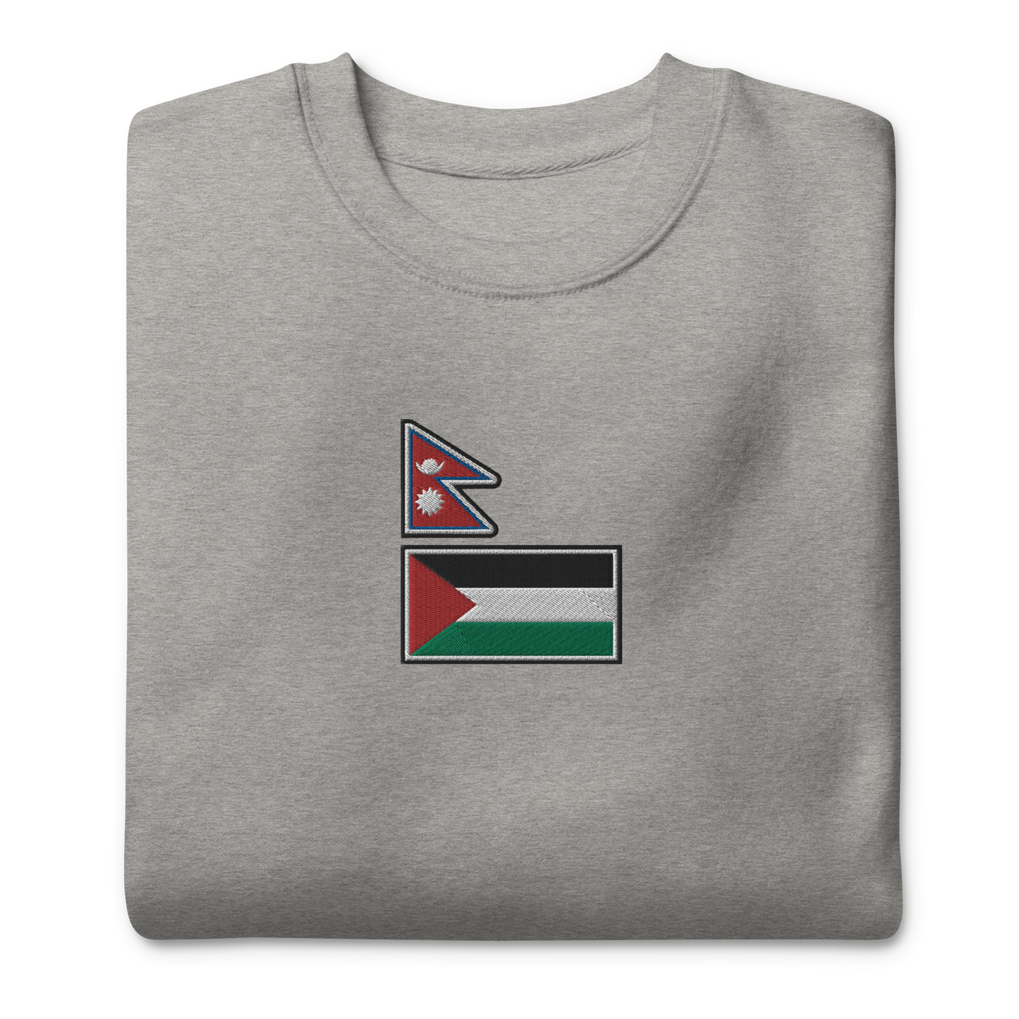 Nepal x Palestine Embroidered Unisex Sweatshirt