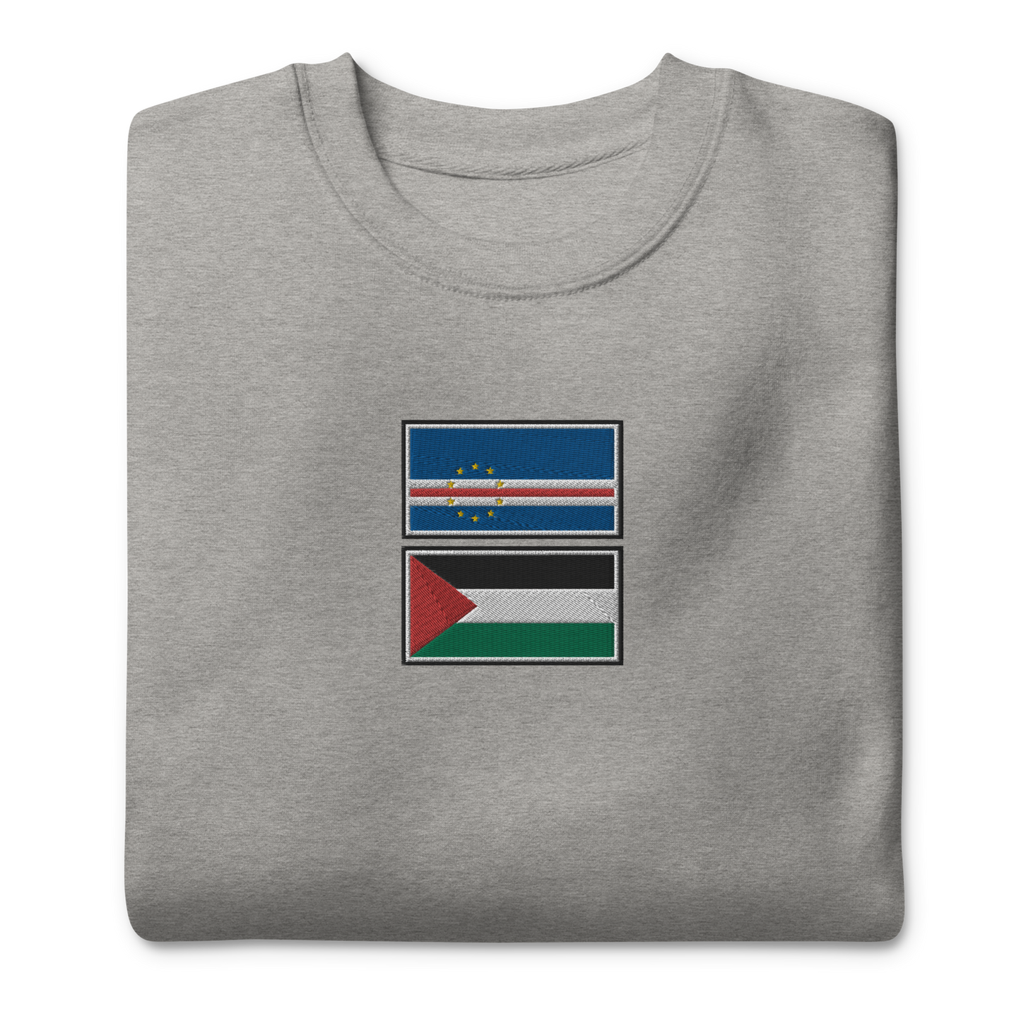 Cape Verde x Palestine Embroidered Unisex Sweatshirt