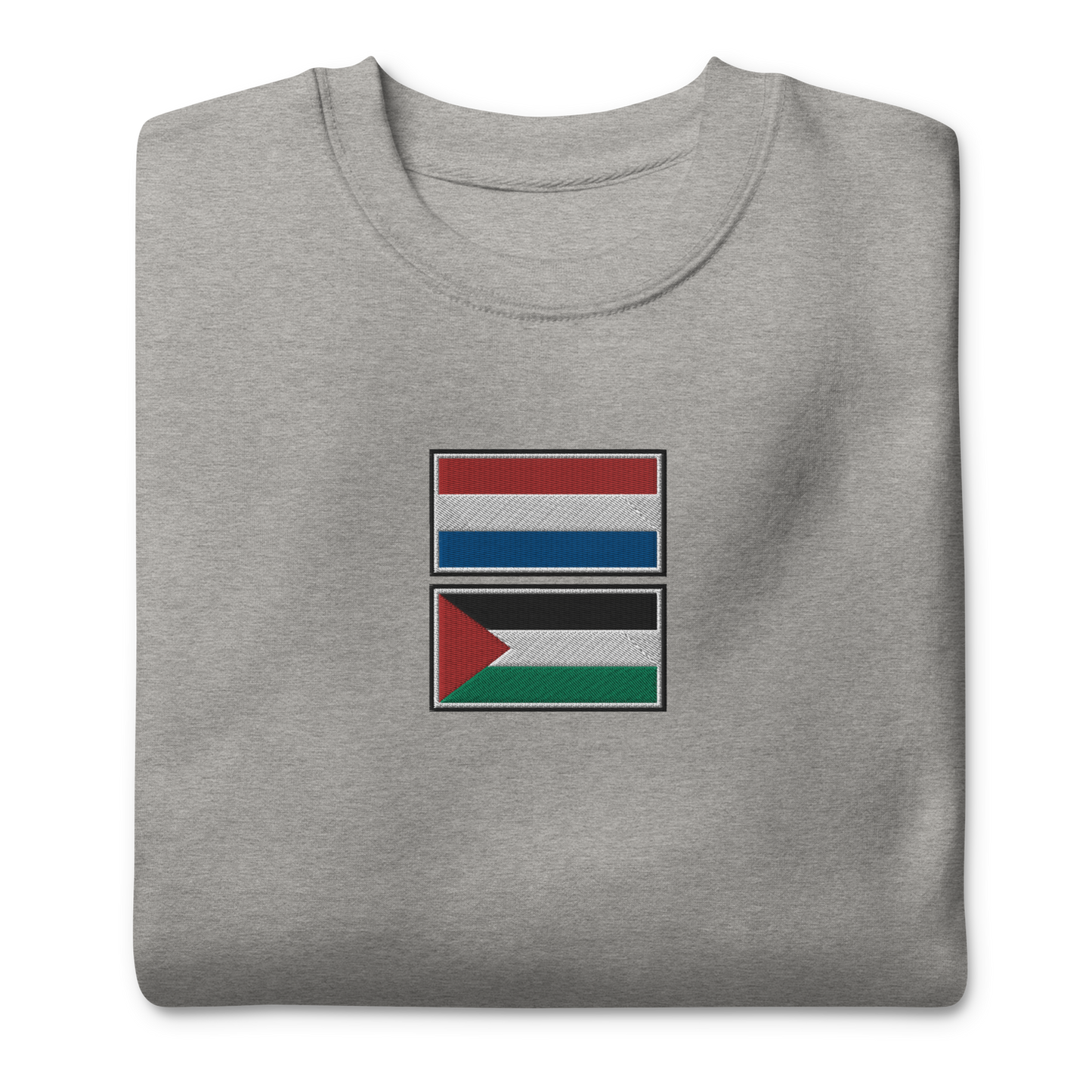 Netherlands x Palestine Embroidered Unisex Sweatshirt,