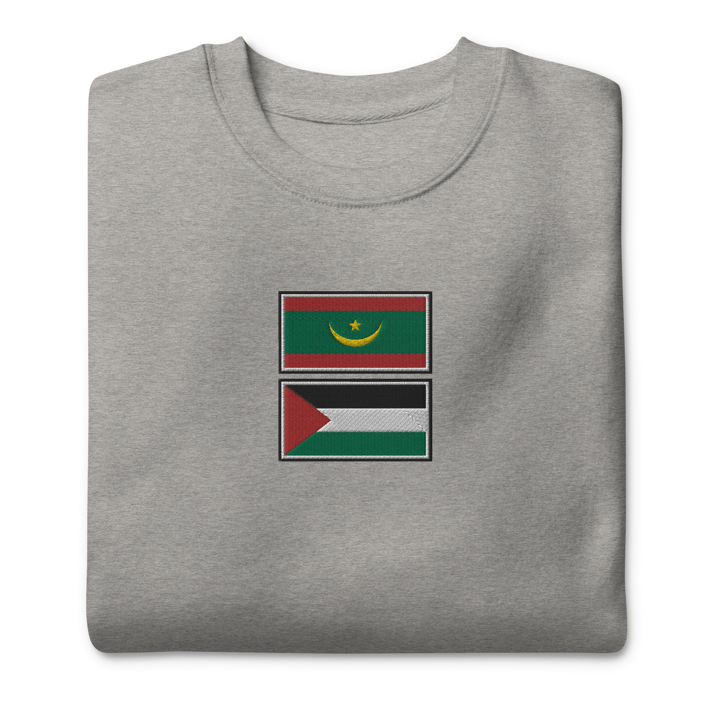 Mauritania x Palestine Embroidered Unisex Sweatshirt