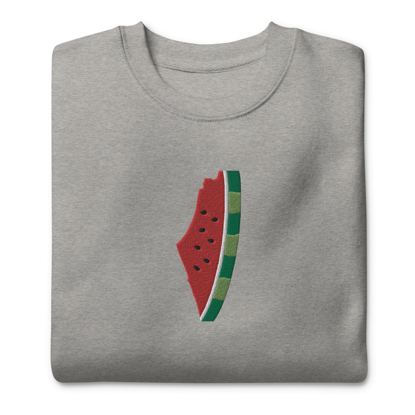 Palestine Watermelon Map Embroidered Unisex Sweatshirt