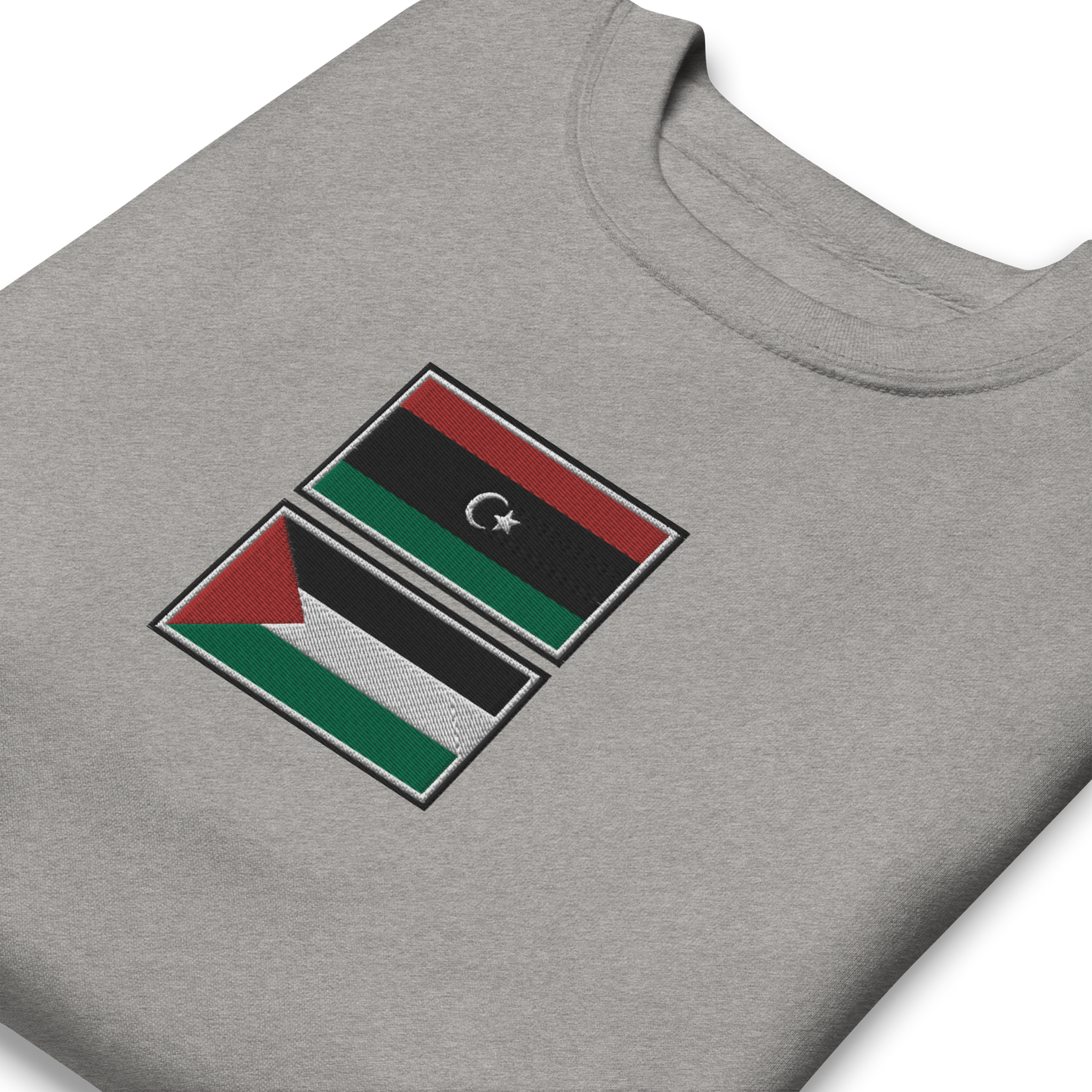 Libya x Palestine Embroidered Unisex Sweatshirt