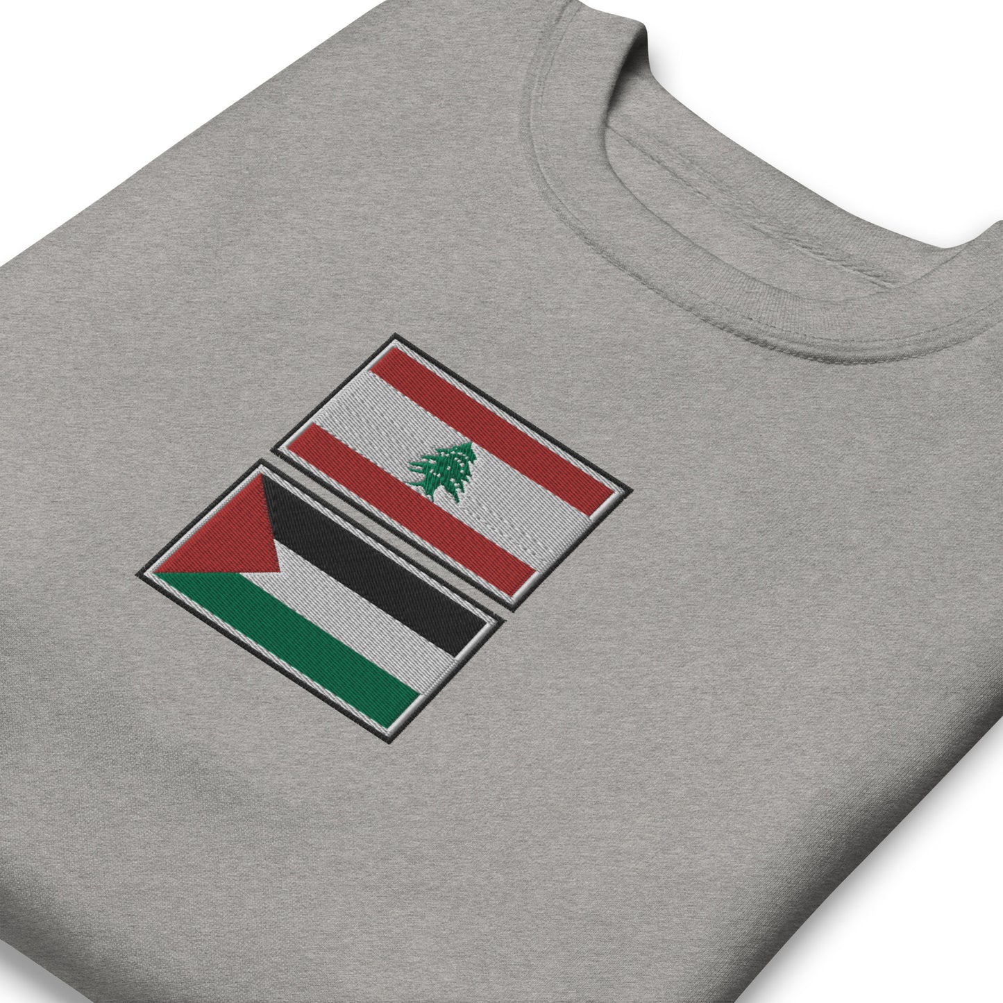 Lebanon x Palestine Embroidered Unisex Sweatshirt