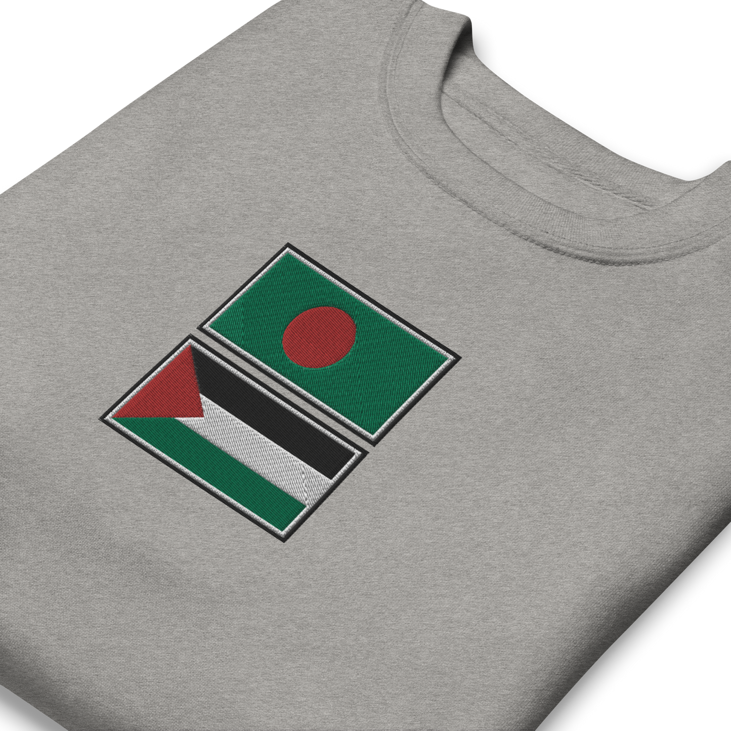 Bangladesh x Palestine Embroidered Unisex Sweatshirt