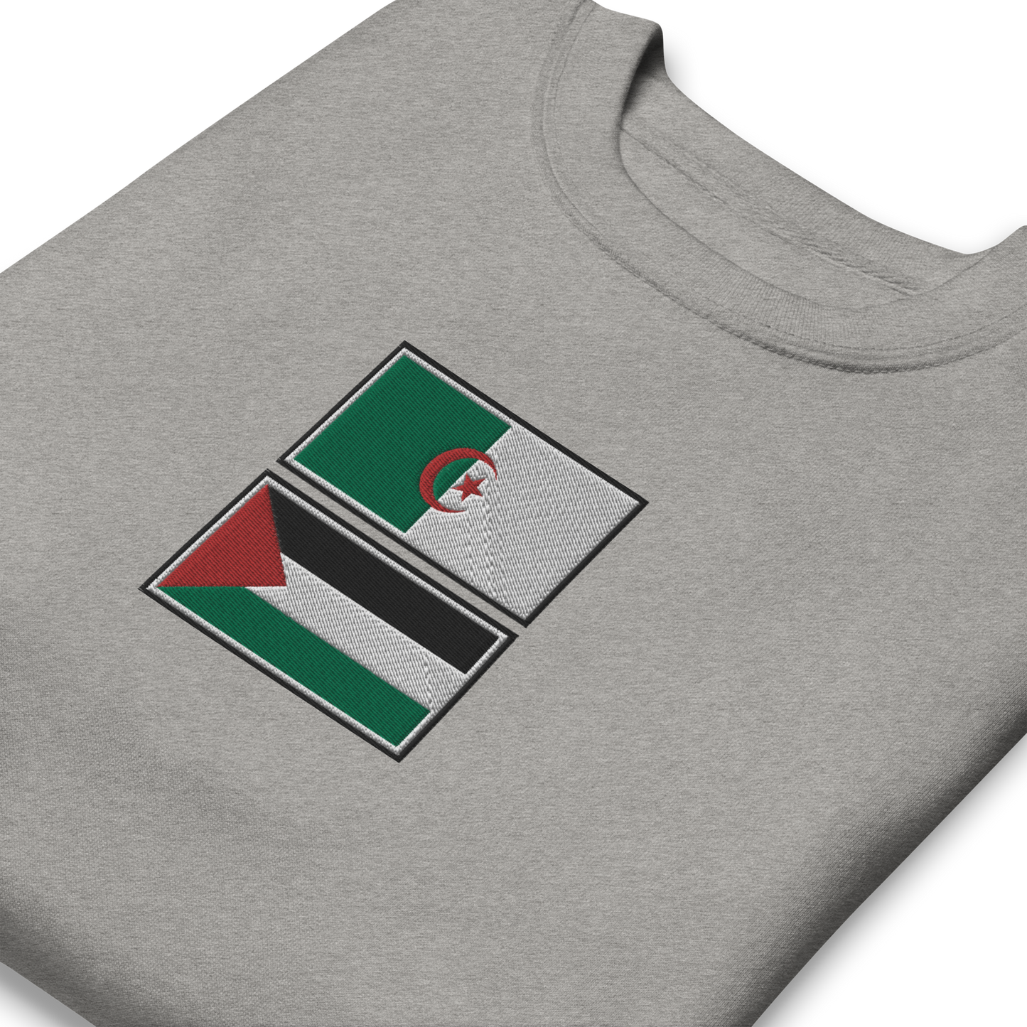 Algeria x Palestine Embroidered Unisex Sweatshirt