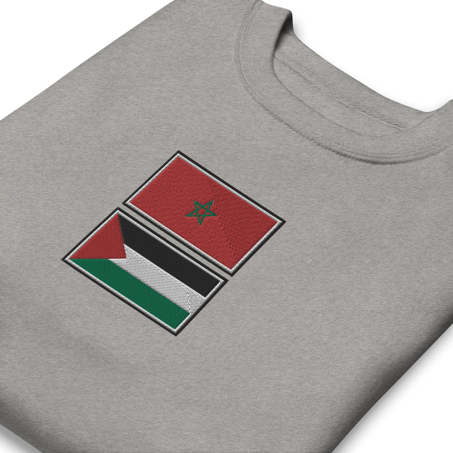 Morocco x Palestine Embroidered Unisex Sweatshirt