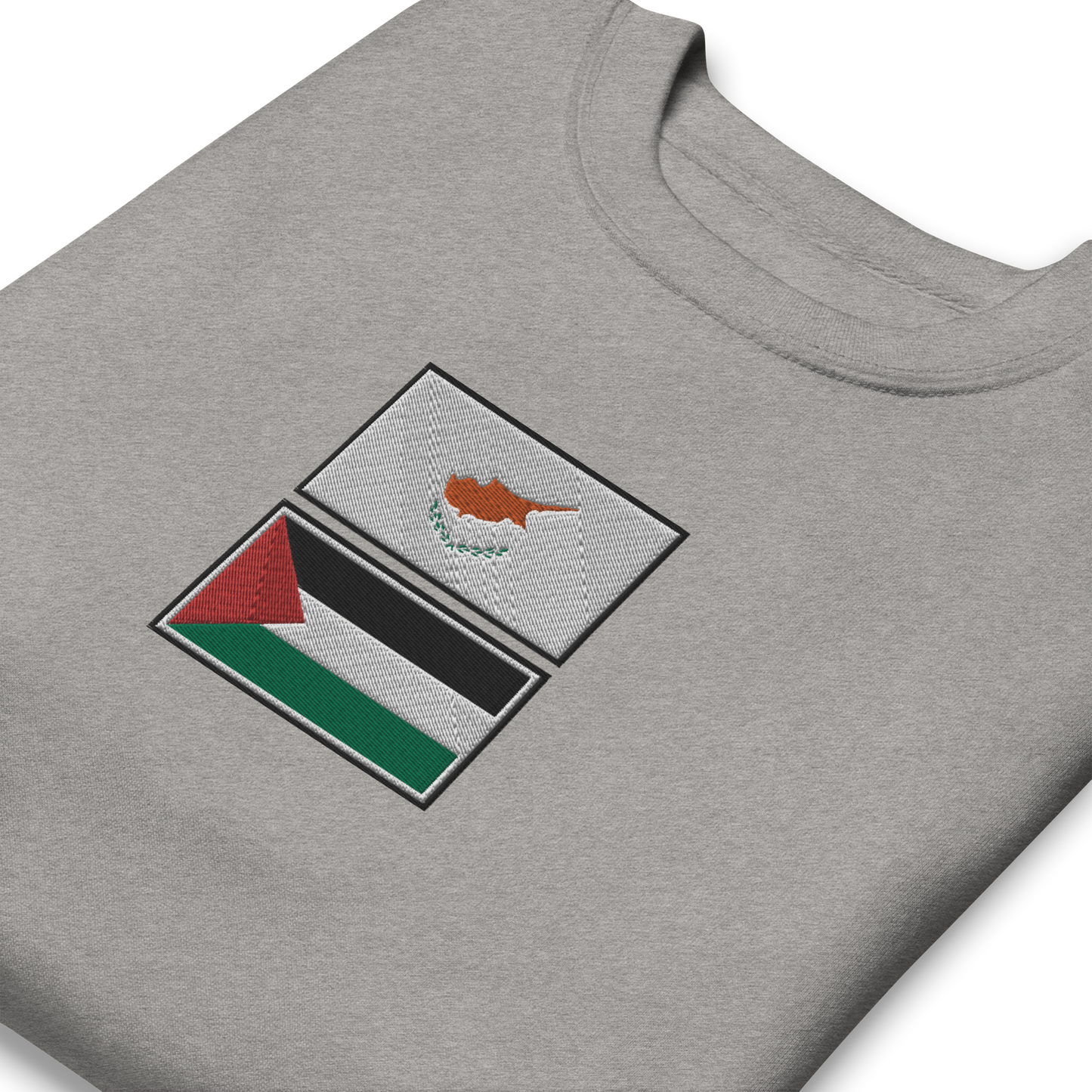 Cyprus x Palestine Embroidered Unisex Sweatshirt