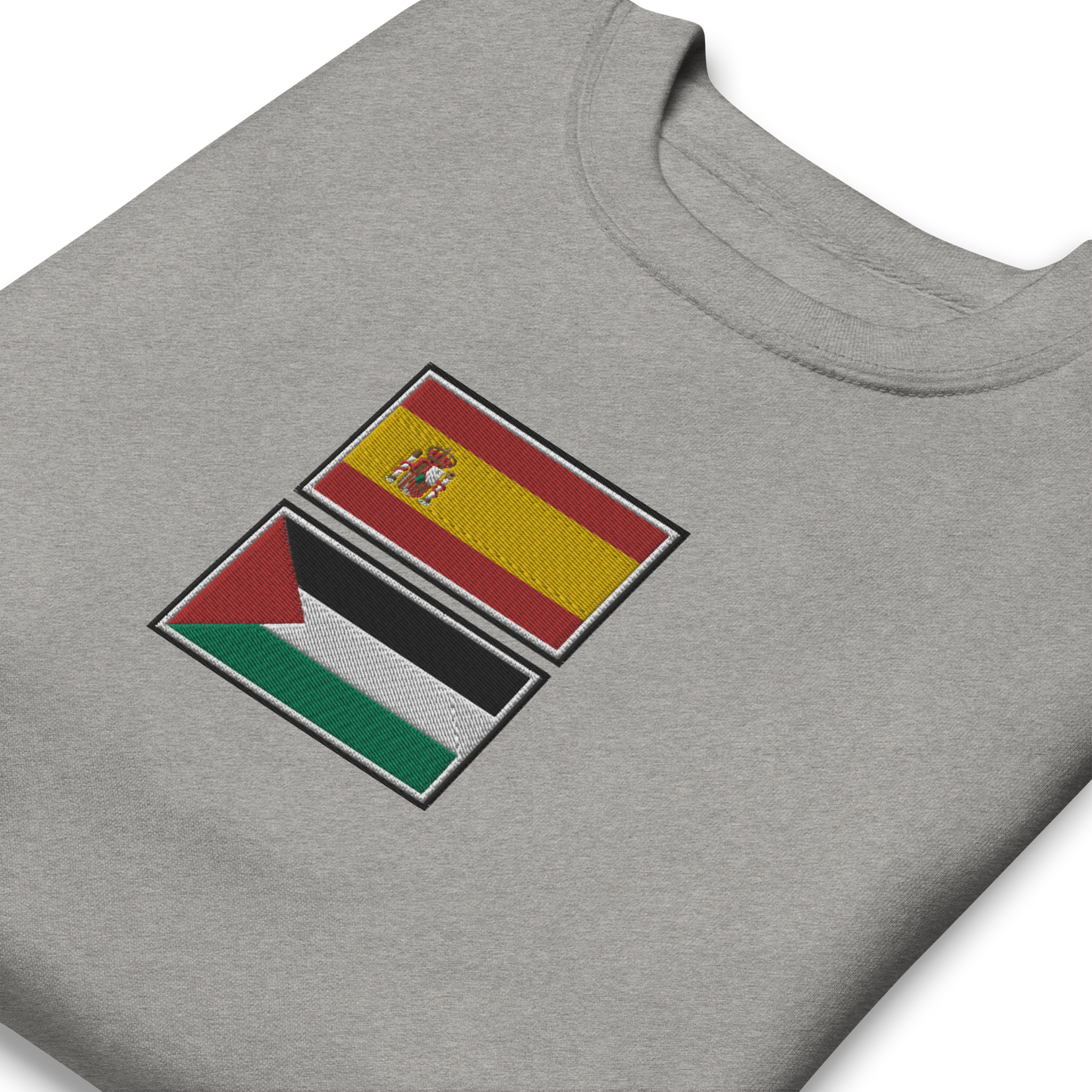 Spain x Palestine Embroidered Unisex Sweatshirt