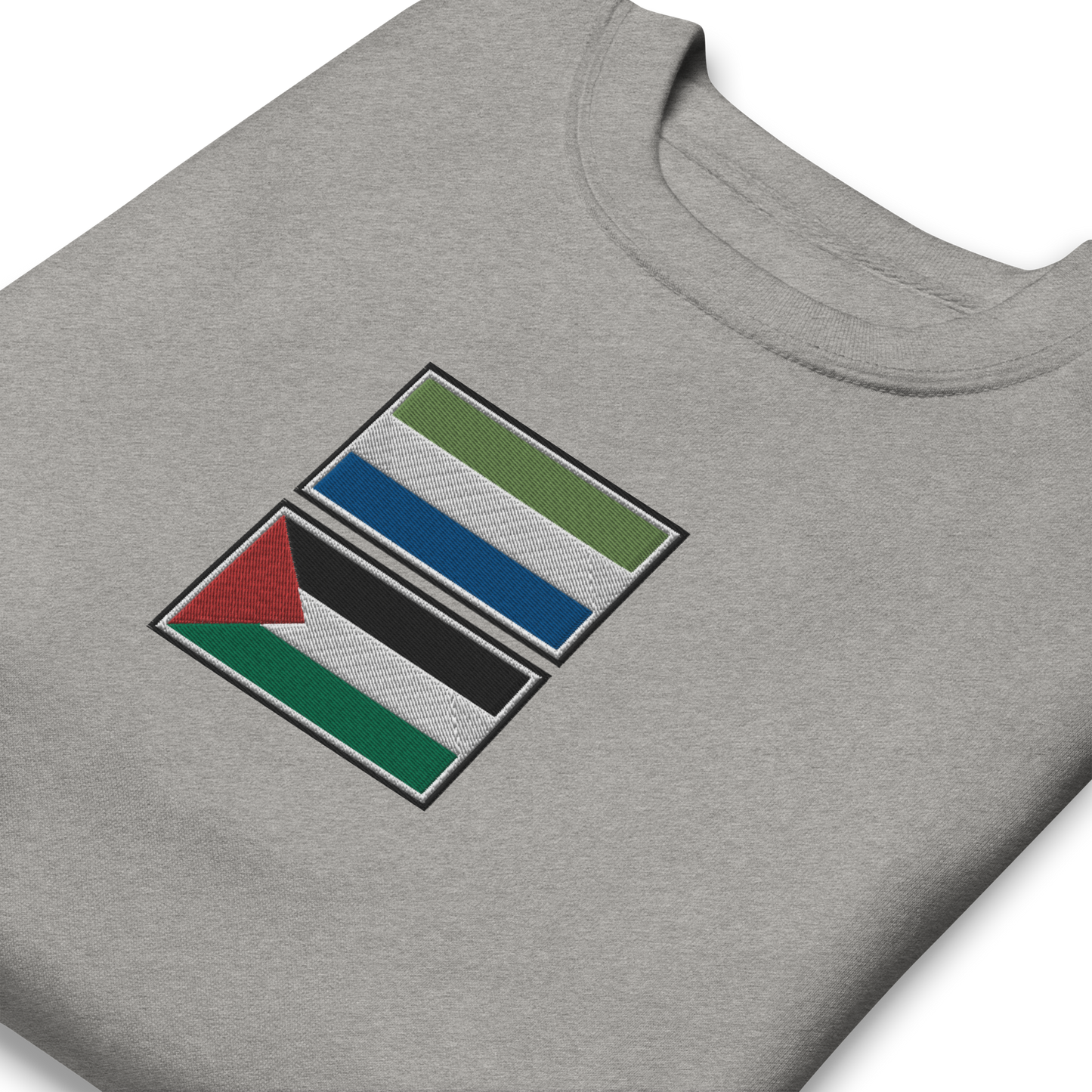 Sierra Leone x Palestine Embroidered Unisex Sweatshirt