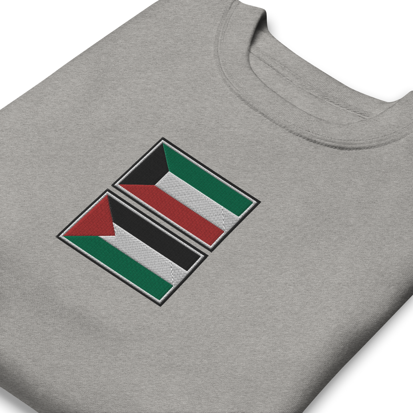 Kuwait x Palestine Embroidered Unisex Sweatshirt