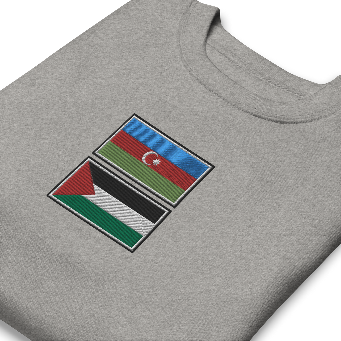 Azerbaijan x Palestine Embroidered Unisex Sweatshirt